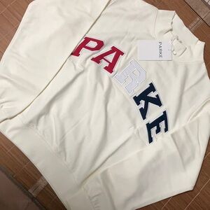 Retro Tei-color Parke lettering mock Neck sweatershirt size XXL